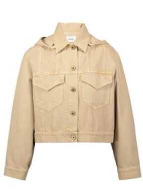 Nanushka cropped denim jacket with hood size Medium